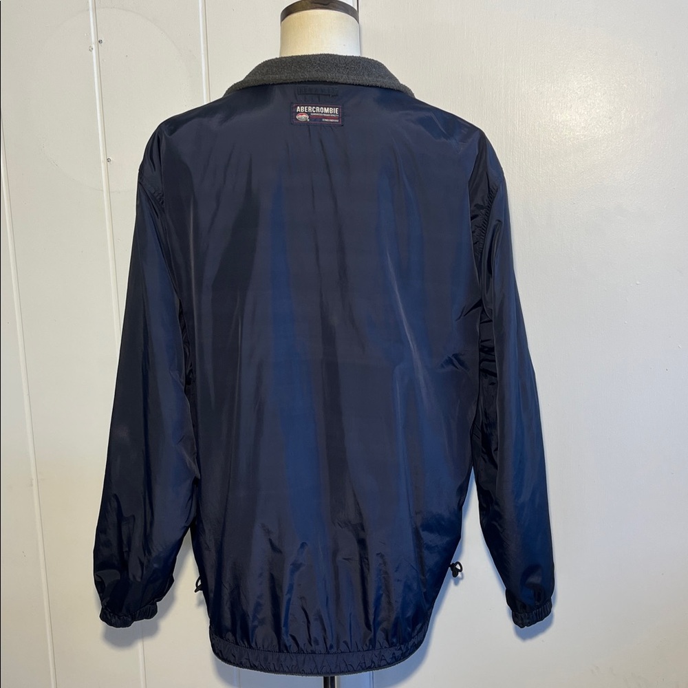 Abercrombie REVERSIBLE Navy Nylon & Grey Fleece Warm Jacket Men's Size Large - Picture 11 of 16